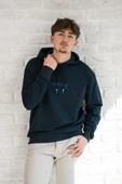 Kapşonlu Baskılı Regular Fit 2 İplik Erkek Sweatshirt - 9