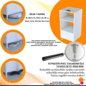 Modilayn SİLVA 59,6 x 119,2 x 56 cm Tek Kapaklı Ankastre Fırın ve Mutfak Dolabı - 8