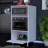 Modilayn SİLVA 59,6 x 119,2 x 56 cm Tek Kapaklı Ankastre Fırın ve Mutfak Dolabı - 5