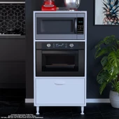 Modilayn SİLVA 59,6 x 119,2 x 56 cm Tek Kapaklı Ankastre Fırın ve Mutfak Dolabı - 2