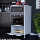 Modilayn SİLVA 59,6 x 119,2 x 56 cm Tek Kapaklı Ankastre Fırın ve Mutfak Dolabı - 3