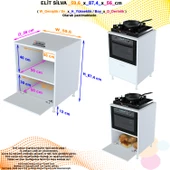 Modilayn LOYA 59,6 x 87,4 x 56 cm Set Üstü Ocak Ve Ankastre Fırın Dolabı - 6