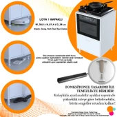 Modilayn LOYA 59,6 x 87,4 x 56 cm Set Üstü Ocak Ve Ankastre Fırın Dolabı - 7
