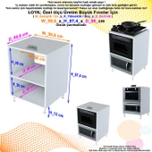 Modilayn LOYA 59,6 x 87,4 x 56 cm Set üstü Ocak Ve Ankastre Fırın Dolabı - 5