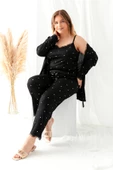 Sabahlıklı Dantel Detaylı Büyük Beden Pegasus Kadın Pijama Takımı-Çeyizlik Takım - 1