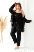 Sabahlıklı Dantel Detaylı Büyük Beden Pegasus Kadın Pijama Takımı-Çeyizlik Takım - 4