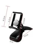 BUFFER® Araç İçi Konsola Takılan Döner Başlıklı Telefon Kıskacı Telefon Tutucu - 8