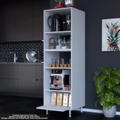 Modilayn SİLVA LOYA 59,6 x 194,6 x 56 cm Tek Kapaklı Ankastre Fırın ve Mutfak Dolabı thumbnail 3