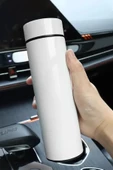 Derece Göstergeli  Çelik  Termos Pili Değişebilen Kamp,Araç,Ofis Süzgeçli Yeni Nesil Akıllı Mug - 2