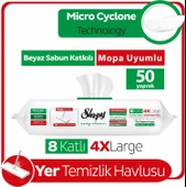 Sleepy Easy Clean Beyaz Sabun Katkılı Mopa Uyumlu Yer Temizlik Havlusu 50 Yaprak - 1