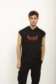 Tupac Ön Ve Arka Baskılı Kolsun Kapüşonlu T-Shirt - 7