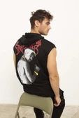 Tupac Ön Ve Arka Baskılı Kolsun Kapüşonlu T-Shirt - 12