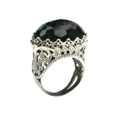 925 Ayar Gümüş Yeşil Taşlı Yüzük thumbnail 7