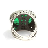 925 Ayar Gümüş Yeşil Taşlı Yüzük thumbnail 4