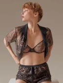 Pijama Takım Gömlek Büstiyer Şort LP1352 3'lü Set - 1
