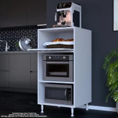 Modilayn SİLVA 59,6 x 119,2 x 56 cm Tek Kapaklı Ankastre Fırın ve Mutfak Dolabı - 3