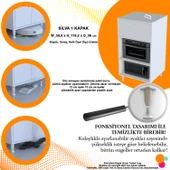 Modilayn SİLVA 59,6 x 119,2 x 56 cm Tek Kapaklı Ankastre Fırın ve Mutfak Dolabı - 8