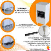 Modilayn SİLVA 59,6 x 119,2 x 56 cm Çift Kapaklı Ankastre Fırın ve Mutfak Dolabı - 7