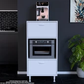 Modilayn SİLVA 59,6 x 119,2 x 56 cm Çift Kapaklı Ankastre Fırın ve Mutfak Dolabı - 2