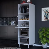 Modilayn SİLVA LOYA 59,6 x 194,6 x 56 cm Tek Kapaklı Ankastre Fırın Ve Mutfak Dolabı thumbnail 3