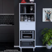 Modilayn SİLVA LOYA 59,6 x 194,6 x 56 cm Tek Kapaklı Ankastre Fırın Ve Mutfak Dolabı thumbnail 2