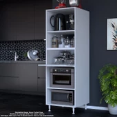 Modilayn SİLVA LOYA 59,6 x 194,6 x 56 cm Tek Kapaklı Ankastre Fırın Ve Mutfak Dolabı thumbnail 1