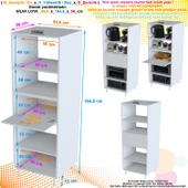 Modilayn SİLVA LOYA 59,6 x 194,6 x 56 cm Tek Kapaklı Ankastre Fırın Ve Mutfak Dolabı thumbnail 6