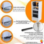 Modilayn SİLVA LOYA 59,6 x194,6 x56 cm Tek Kapaklı Ankastre ve Mutfak Dolabı - 6