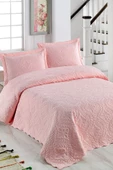 Ivy Pudra Çift Kişilik Microfiber Kapitone Yatak Örtüsü - 1