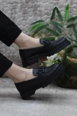 Fort 71119 Siyah Cilt Toka Detaylı Rahat Loafer Kadın Ayakkabı - 5