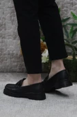 Fort 71119 Siyah Cilt Toka Detaylı Rahat Loafer Kadın Ayakkabı - 4