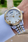 Daniel Klein DKISTE1065 Gold Gümüş Renk Hediye Paketli Takvim ve Gün Fonksiyonlu Erkek Kol Saati - 1