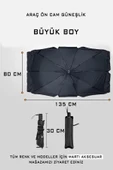 Universal Tüm Araçlara Uygun Araba Ön Cam Güneşlik Katlanabilir Güneşlik Şemsiye Ön Cam Gölgelik Büyük Boy 80 cm x 135 cm - 7