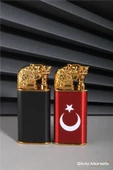 Silvio Monetti Kırmızı Türk Bayrağı Ve Kurt Model Gazlı Çakmak 24CSM801DMR02 - 4