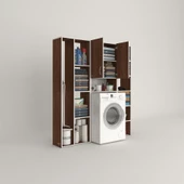 Kenzlife çamaşır makinesi dolabı sinemmega cvz 180*156*30 banyo kapaklı arkalıklı raflı thumbnail 2