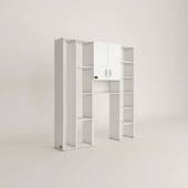 Kenzlife çamaşır makinesi dolabı sinemmegamdf byz 180*156*30 % 100 mdf full mdf banyo kapaklı arkalıklı raflı - 3