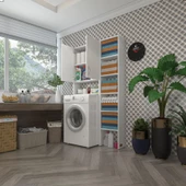 Kenzlife çamaşır makinesi dolabı veronikamaksmdf byz 180*096*20 % 100 MDF full Mdf banyo arkalıksız raflı thumbnail 1