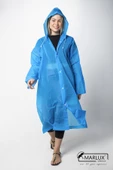 Kadın Erkek Yağmurluk Kapüşonlu Çıtçıtlı Eva Mavi Yağmurluk M21MRC881R08 - 3
