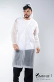 Kadın Erkek Yağmurluk Kapüşonlu Çıtçıtlı Eva Beyaz Yağmurluk M21MRC881R02 - 6