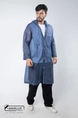 Kadın Erkek Yağmurluk Kapüşonlu Çıtçıtlı Eva Lacivert Yağmurluk M21MRC881R04 - 6