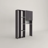 Kenzlife çamaşır makinesi dolabı sinemsüpürge gri 180*126*30 banyo kapaklı arkalıklı raflı thumbnail 3