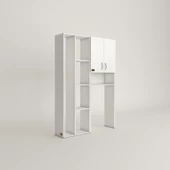 Kenzlife çamaşır makinesi dolabı sinemsüpürgemdf byz 180*126*30 % 100 mdf full mdf banyo kapaklı arkalıklı raflı thumbnail 3