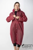 Kadın Erkek Yağmurluk Kapüşonlu Çıtçıtlı Eva Bordo Yağmurluk M21MRC881R07 thumbnail 8