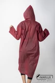 Kadın Erkek Yağmurluk Kapüşonlu Çıtçıtlı Eva Bordo Yağmurluk M21MRC881R07 thumbnail 5
