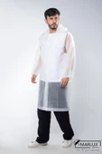Kadın Erkek Yağmurluk Kapüşonlu Çıtçıtlı Eva Beyaz Yağmurluk M21MRC881R02 - 4