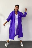 By Marine Kadın Erkek Yağmurluk Kapüşonlu Çıtçıtlı Eva Mor Yağmurluk BYMMRC881R09 - 4