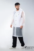 Marlux Unisex Su Rüzgar Geçirmez Kapüşonlu Lacivert Çıtçıt Düğmeli Eva Beyaz Lacivert Yağmurluk 24MRLXYGM - 6