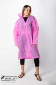 Kadın Erkek Yağmurluk Kapüşonlu Çıtçıtlı Eva Pembe Yağmurluk M21MRC881R11 - 3