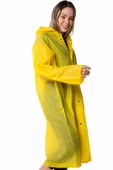 Marlux Unisex Su Rüzgar Geçirmez Kapüşonlu Lacivert Çıtçıt Düğme Eva Sarı Lacivert Yağmurluk 24MRLXYGM - 4