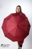 Marlux Bordo Puantiyeli Fiber 10 Telli Tam Otomatik Rüzgara Dayanıklı Şemsiye M24MAR718LC - 1